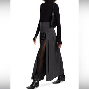 Norma Kamali Gray pleated Maxi Skirt